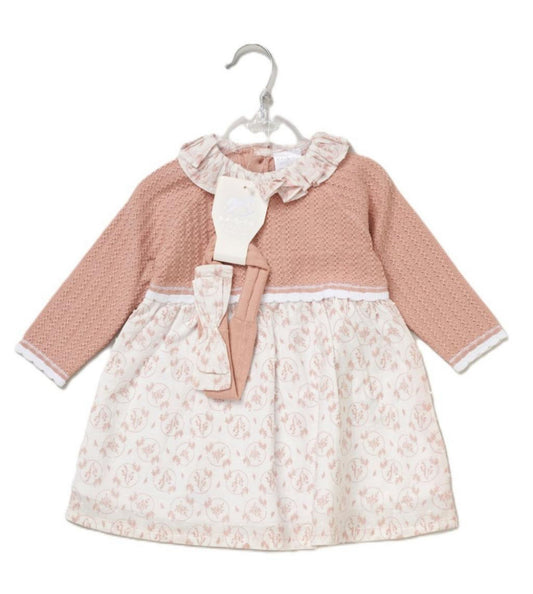 Knitted and woven floral Dress